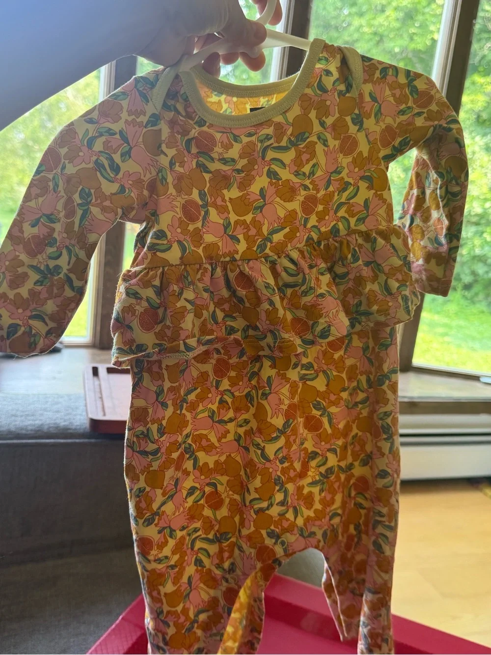 Tea Collection Floral Citrus Peplum One-Piece in Mustard, Pink, Blue